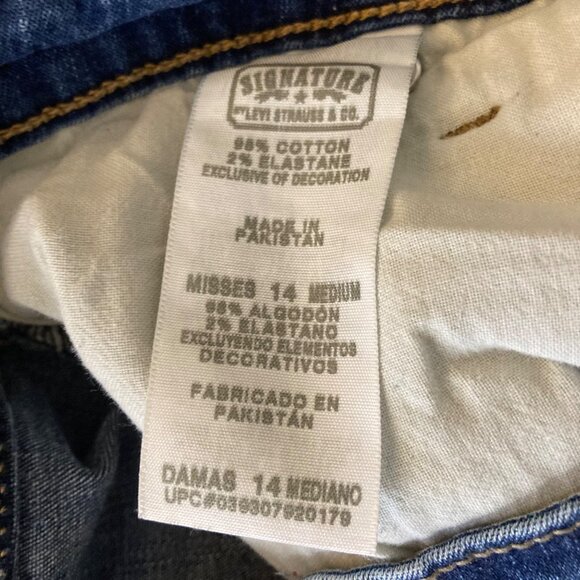 Womens Signature Levis AT Waist Bootcut Jeans Blue 14M - Picture 6 of 7
